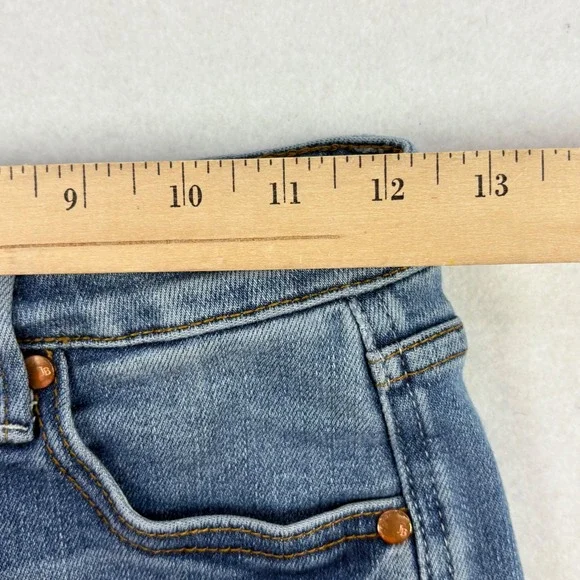 Judy Blue Flare Jeans Women Size 3 24x30 Blue Excellent Raw Hem High Rise - Picture 9 of 10